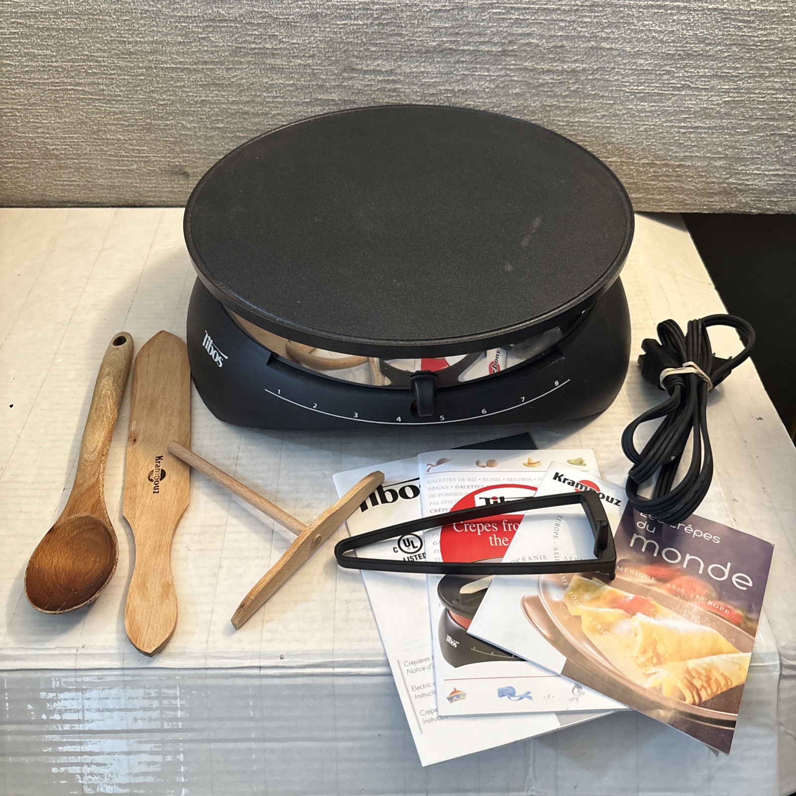 French Tibos Krampouz Large La Crêpiére Electric 13" Crepe Maker w/ Extra WORKS