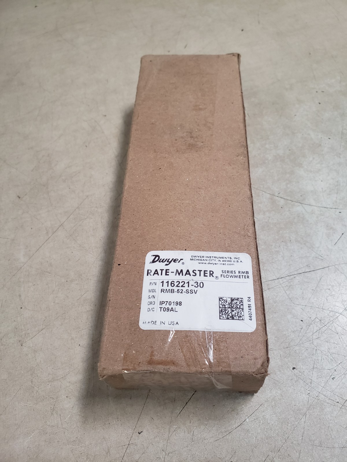 DWYER FLOWMETER RMB-62-SSV P/N 116221-30