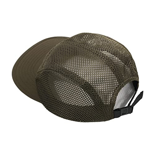 Mesh Flat Brim Ball Cap Trucker 5-Panel Hat Quick Dry One Size Asbh02-black