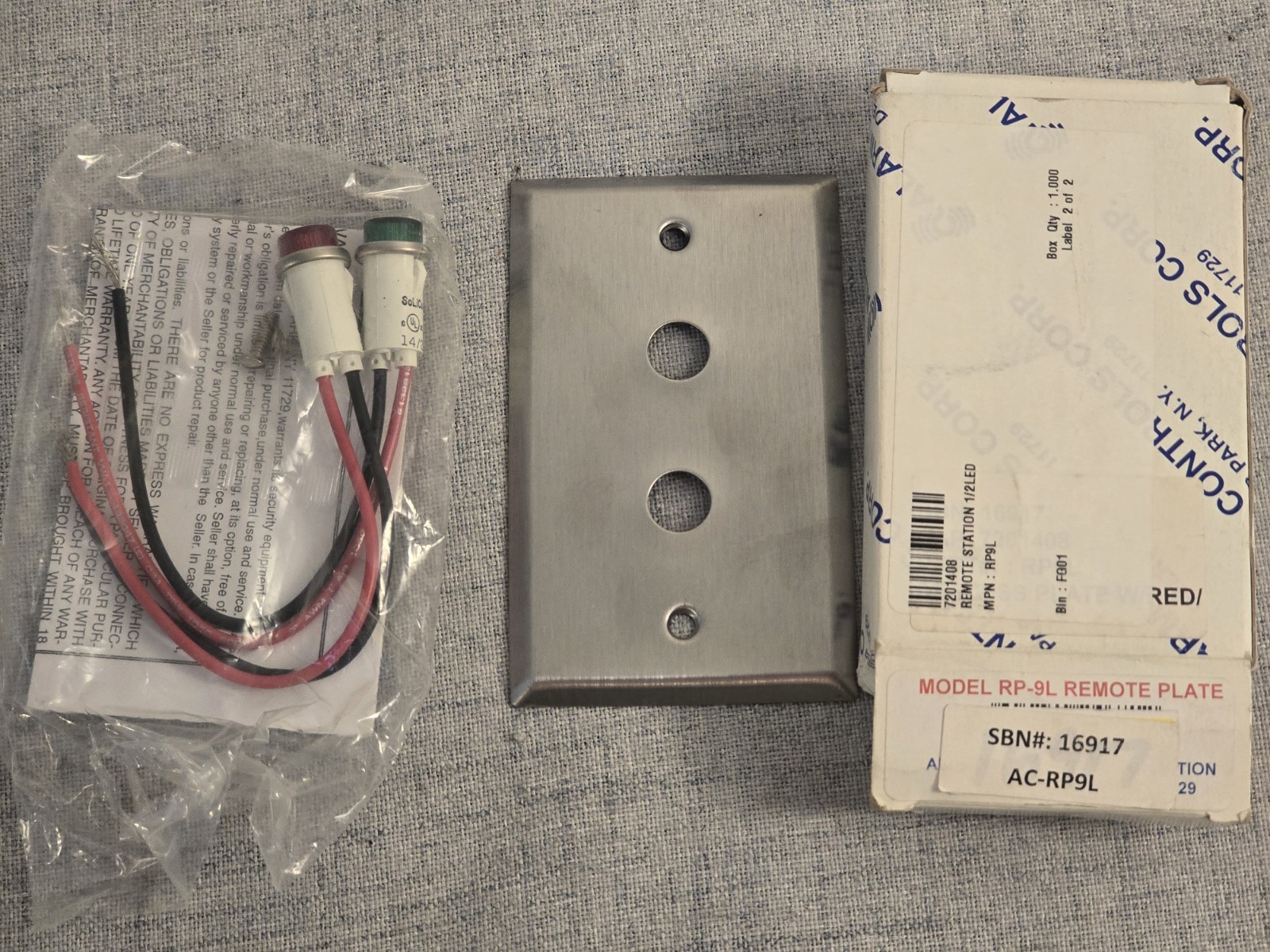Alarm Controls Corp. RP-9L Remote Plate  - AC-RP9L - New  ~  B