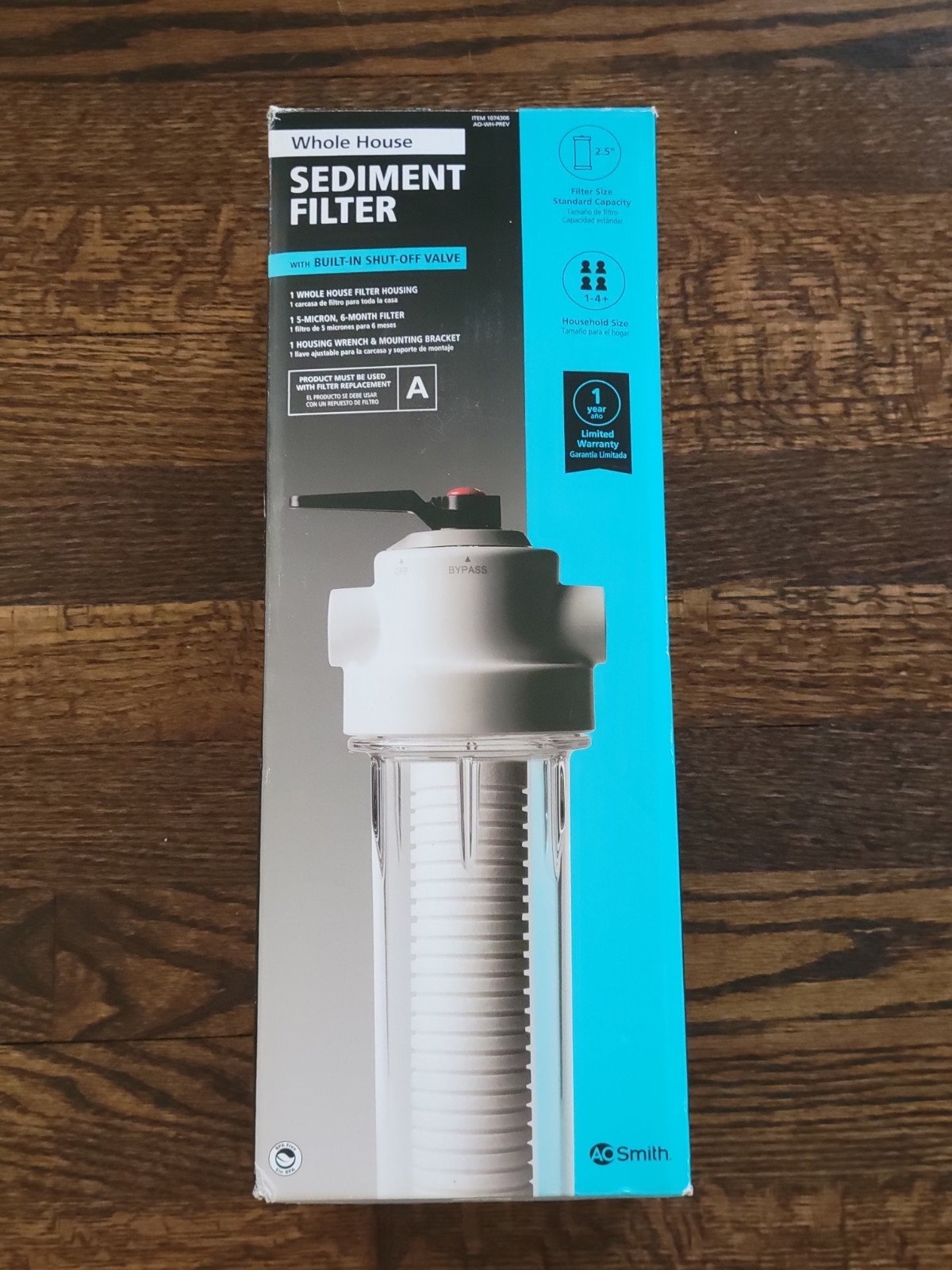 AO Smith Whole House Water Sediment Filter  Valve In Head Single NSF AO-WH-PREV