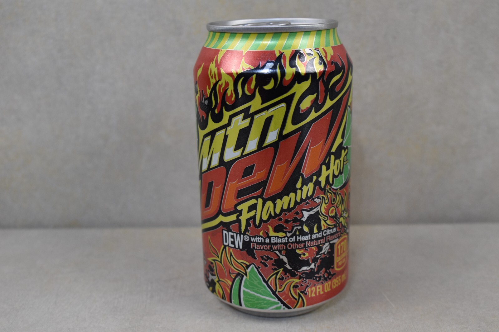 Mountain Dew Flamin' Hot "Blast of Heat+Citrus" 2022 TWO FULL NEW 12oz Cans