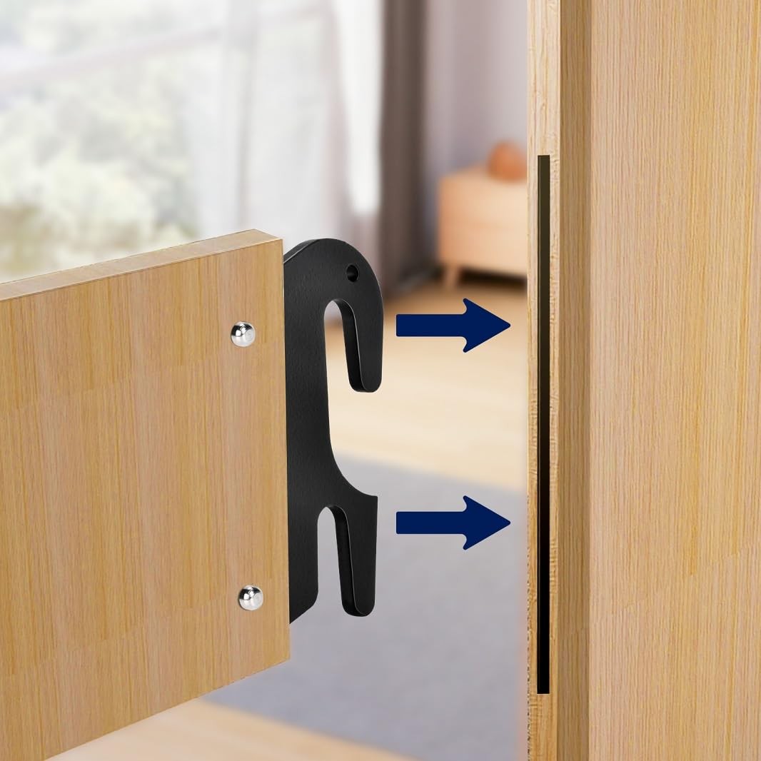 Black Painted Universal Steel Floor Mount Bed Support Hook Plates 4 PCS
