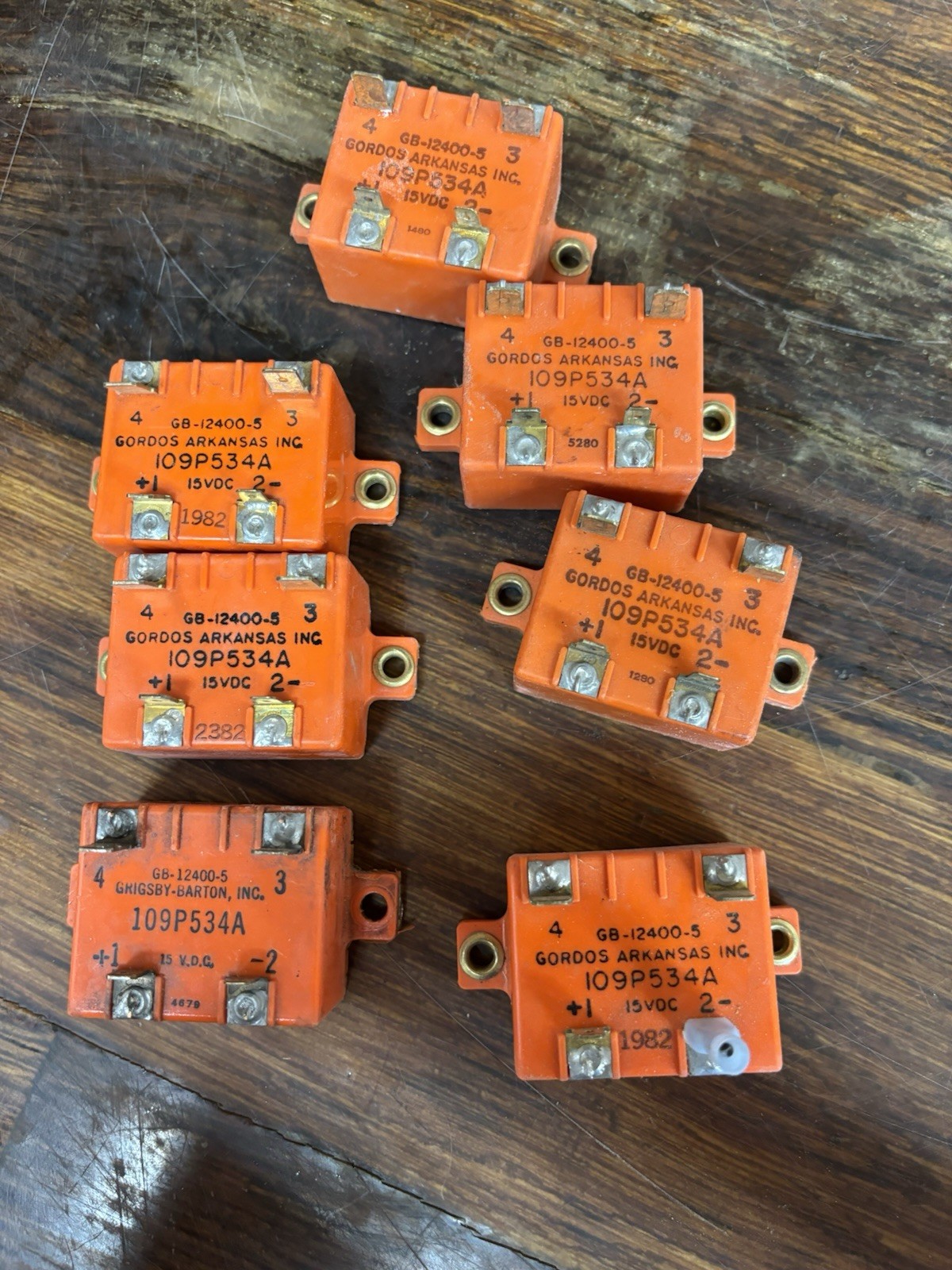 LOT OF 7 GORDOS ARKANSAS SOLID STATE RELAY GB-12400-5 109P534A 15VDC