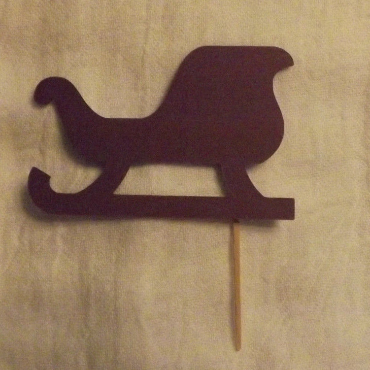Lot of 12 sleigh Cupcake Toppers!