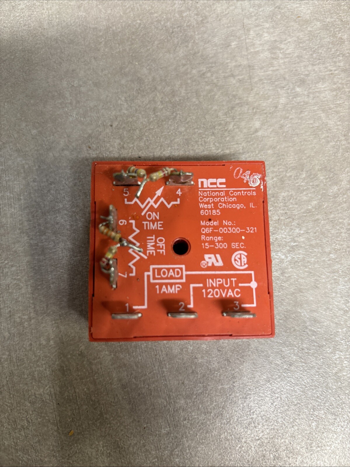 NCC #Q6F-00300-326 SOLID STATE TIME DELAY RELAY (15-300 SEC. RANGE) K125