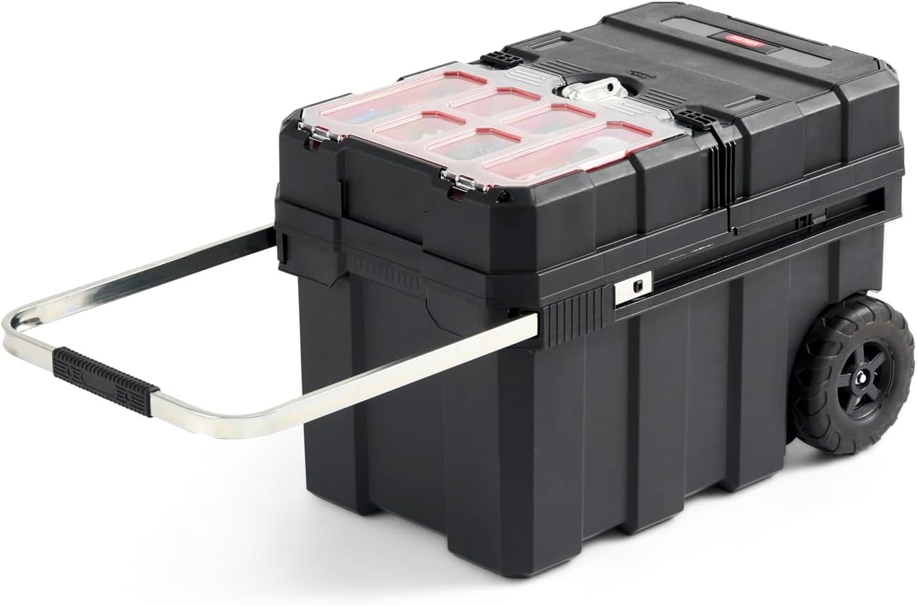 Masterloader Resin Rolling Tool Box with Locking System and Removable Bins