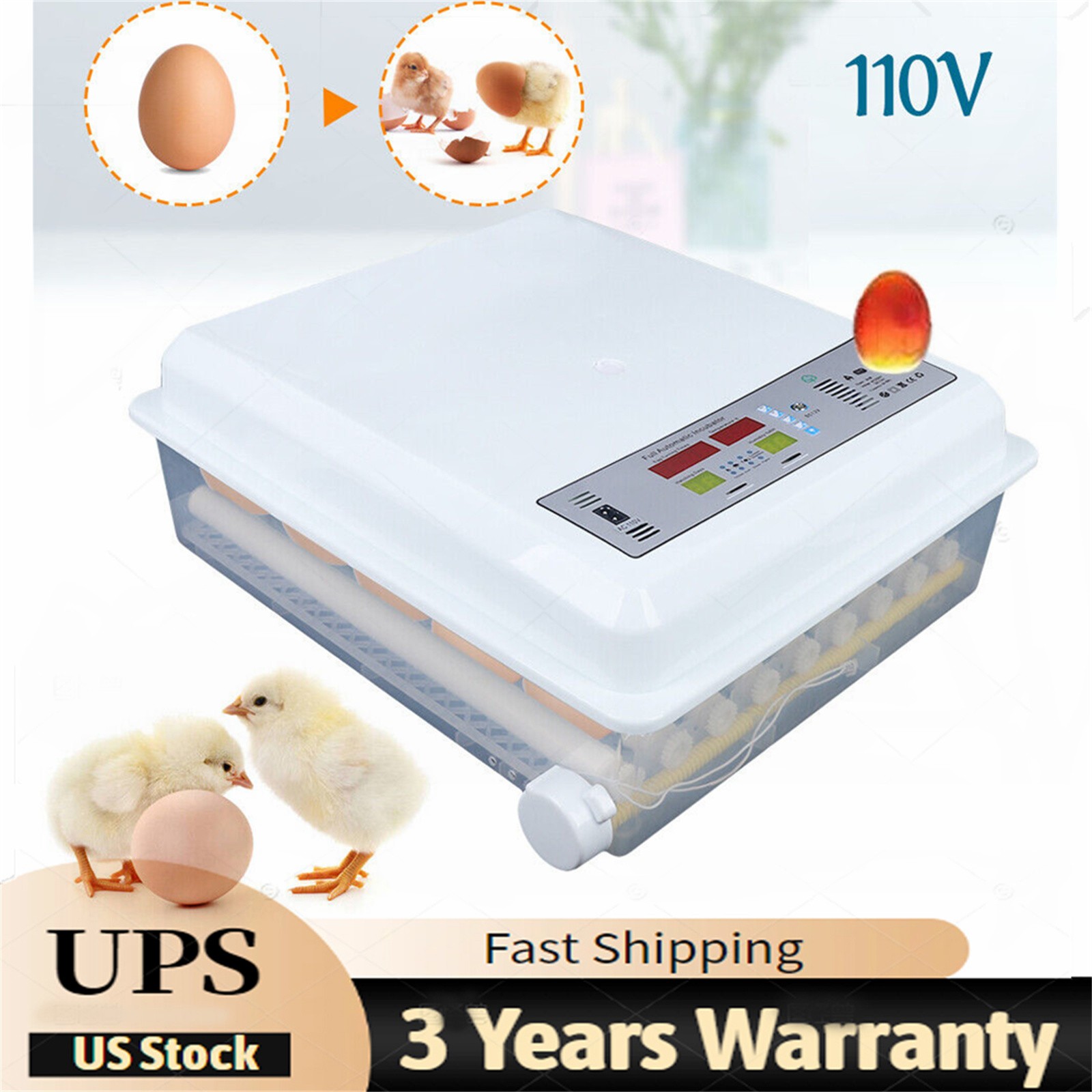 64 Digital Eggs Incubator Egg Hatcher With Temperature Control Automatic Turner~