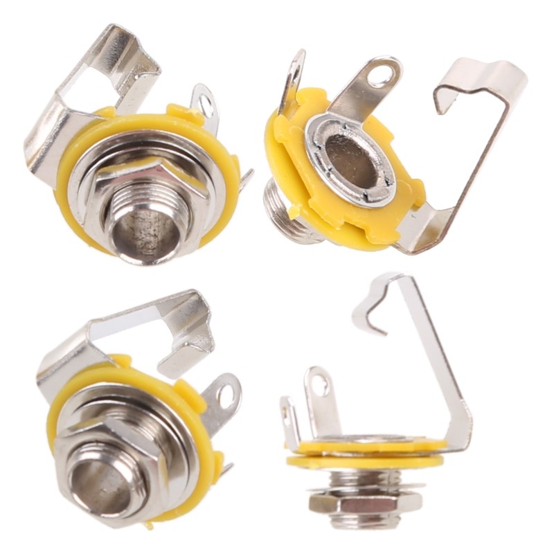 10Pcs 6.35mm (1/4inch) Female Stereo Socket Panel Mount JacksPatch Cables