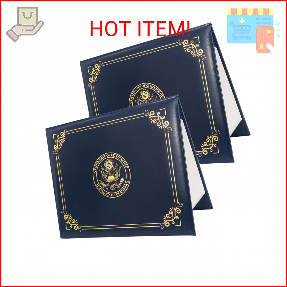 GraduatePro US Citizenship Certificate Holder 2025 Naturalization Padded Leather