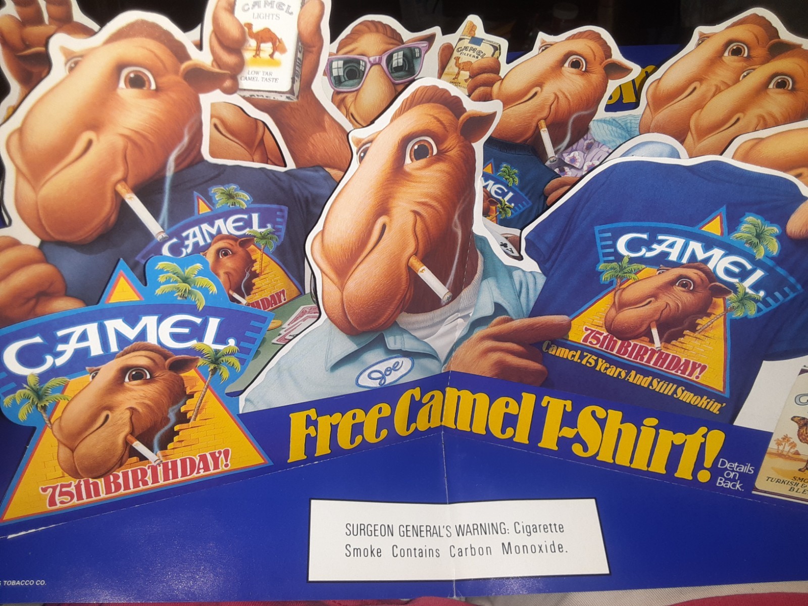 8"× 10" VINTAGE Camel Cigerattes Paper Pop-up 75th Anniversary Promotional Adver