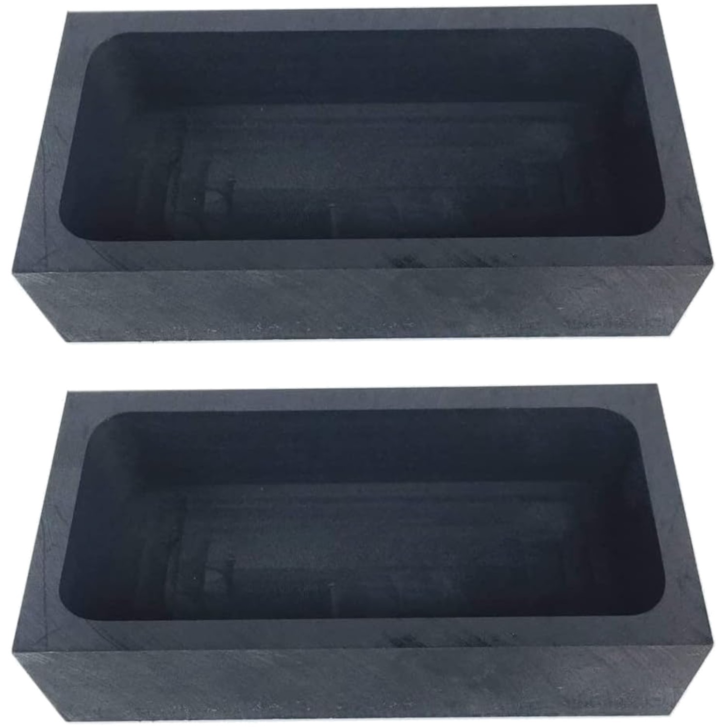 High-Quality Graphite Ingot Mold Set - 2pcs 1kg Crucible for Gold & Silver