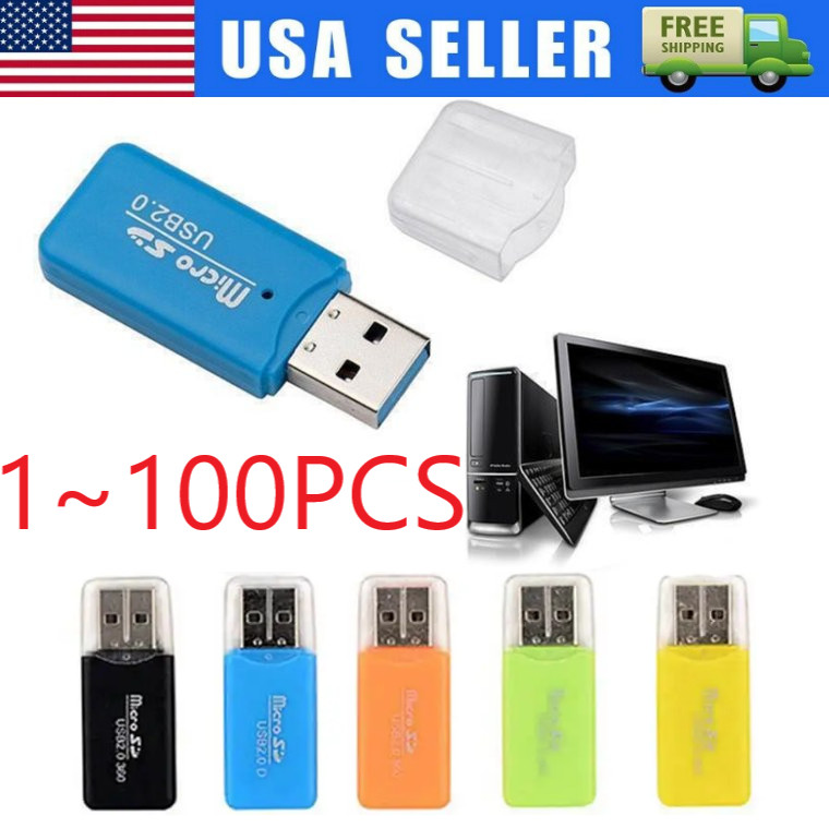 USB 2.0 Micro SD SDHC TF Card Reader Memory Adapter for PC Laptop Camera Lot
