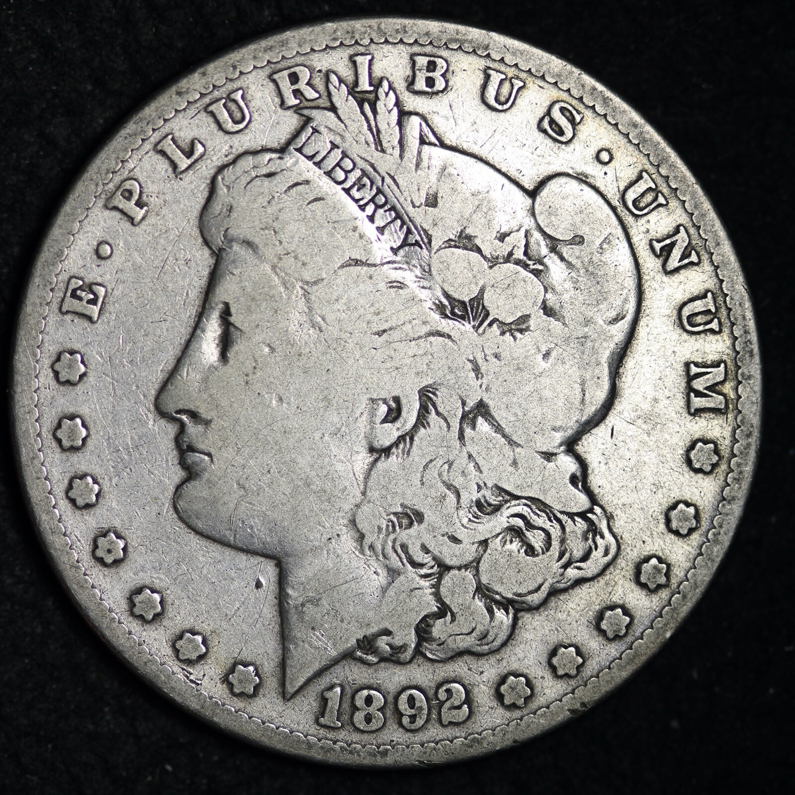 1892-S Morgan Silver Dollar CHOICE FINE E346 DXHN