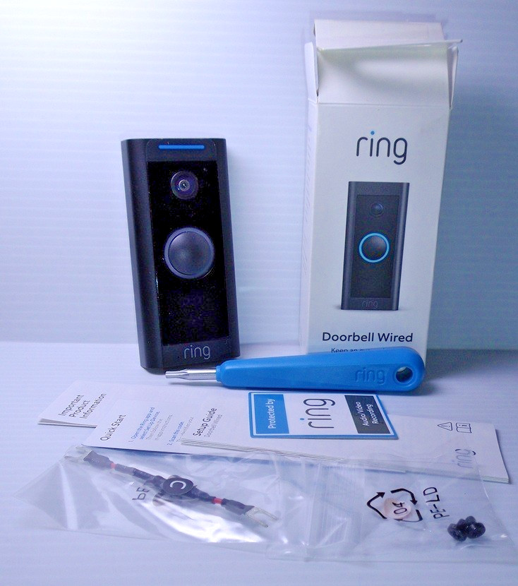 RING DOORBELL WIRED HOME SECURITY CAMERA BLACK NEW IN OPEN BOX