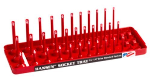 Hansen Global 14013 1/4" Red Sae 3 Row Deep Semi-deep & Regular Socket