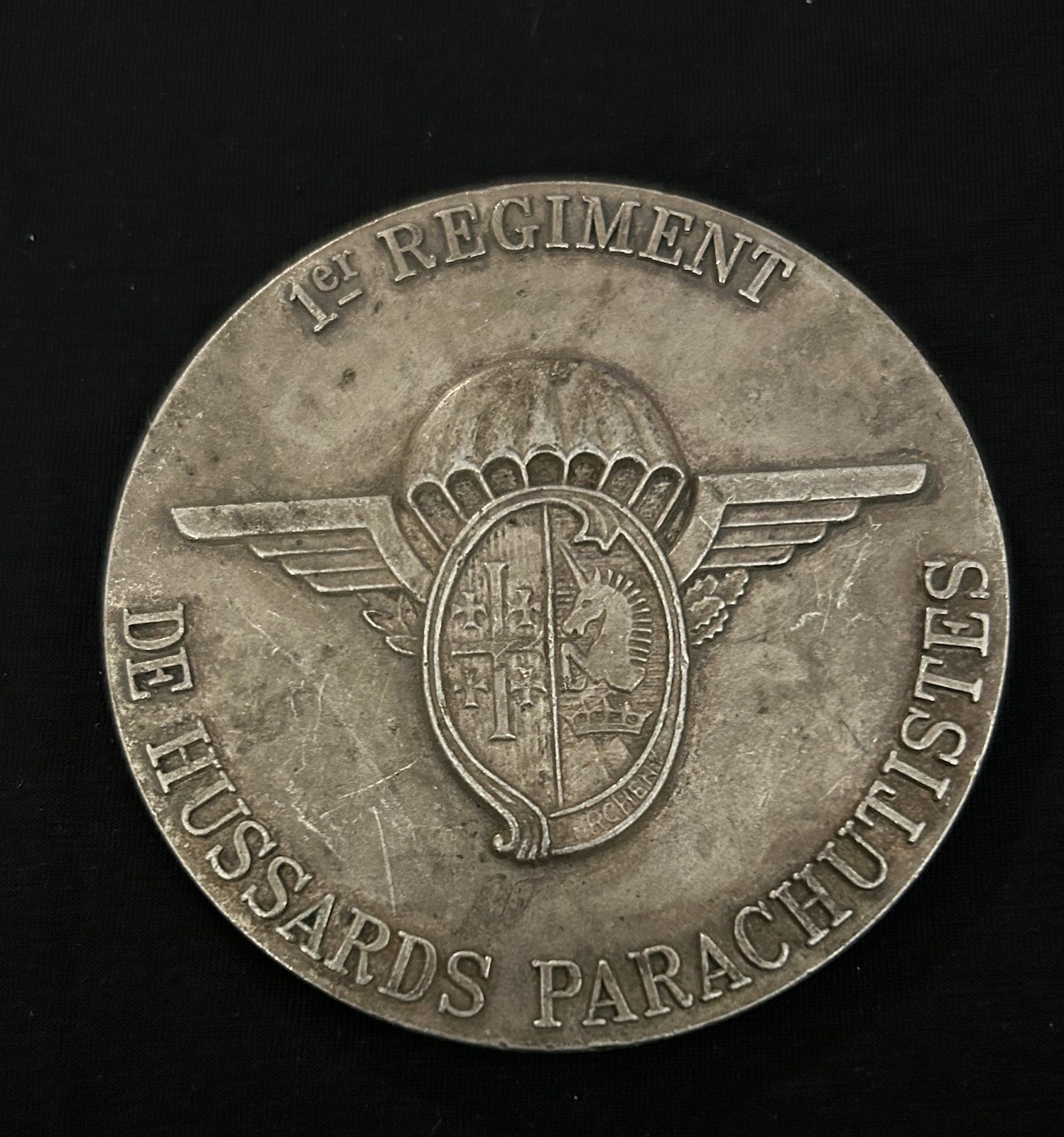 NICE!  French Army 1St Parachute Hussar Regiment Challenge Coin  Bertrand France