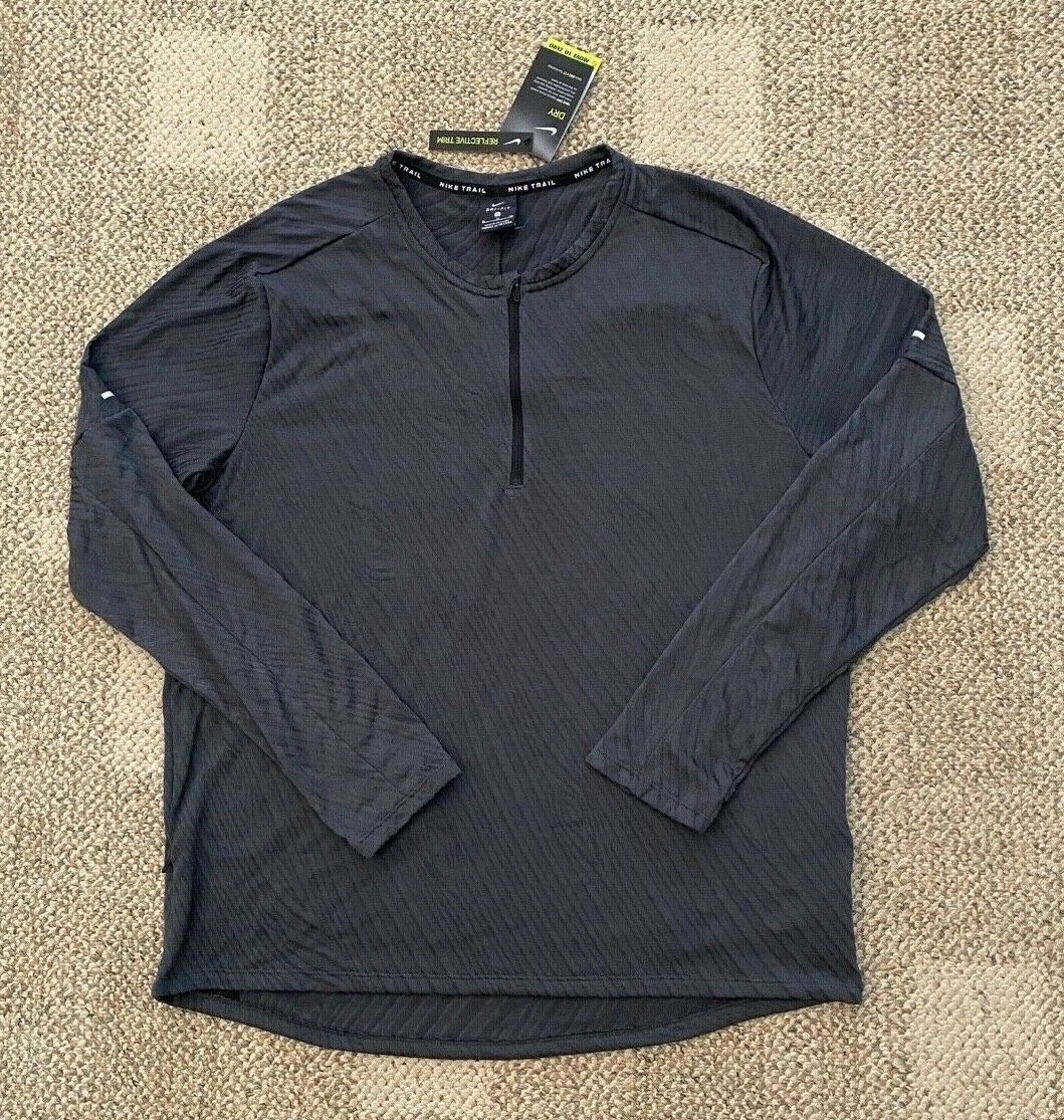 Nike Trail Top Shirt 1/2 Zip Running Long Sleeve Gray CZ9056-010 Men's XL