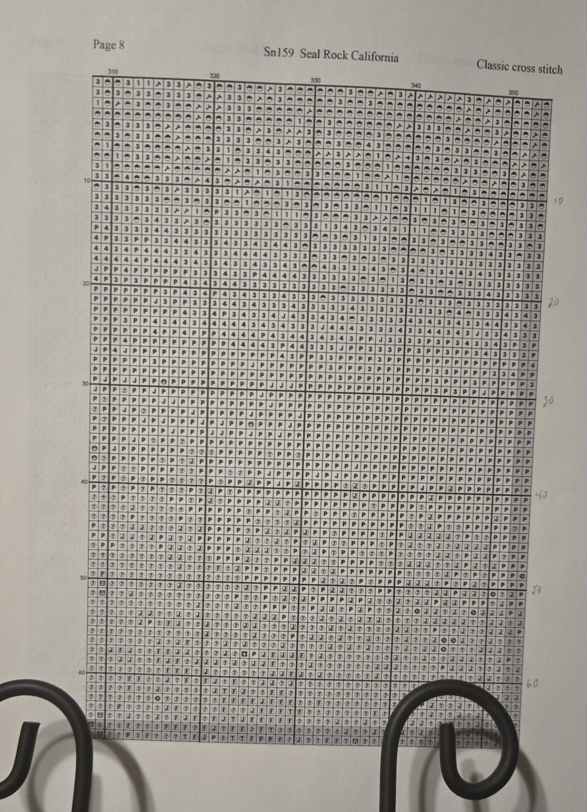 Classic Cross Stitch Pattern Seal Rock