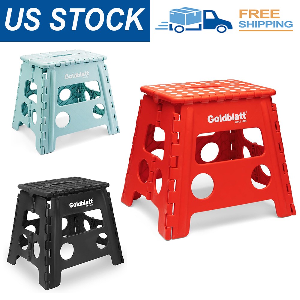 Goldblatt 8.5''/12.5" Folding Step Stool for Adults&Kid 300lbs Capacity Portable