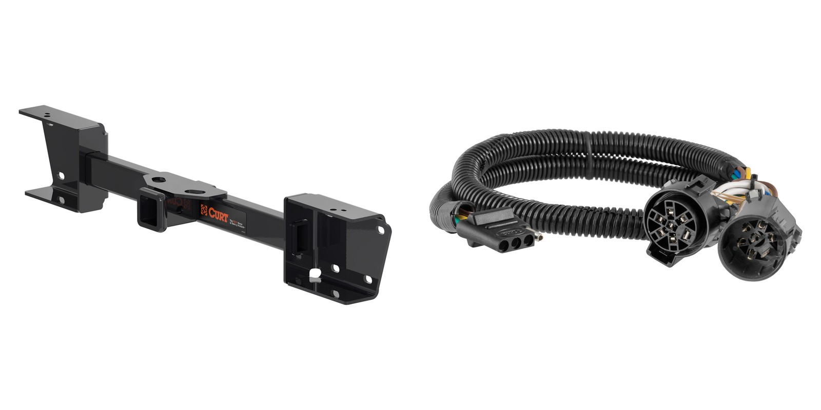 CURT Class 3 Trailer Hitch And 4-Way Flat Wiring Harness Fits USCAR 13448-55384