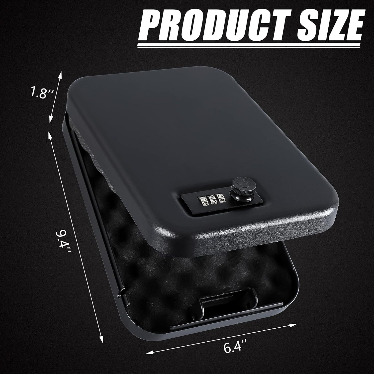 Portable Gun Safe Lock Box for Pistols Handgun Case Combo Lock Home Car Travel