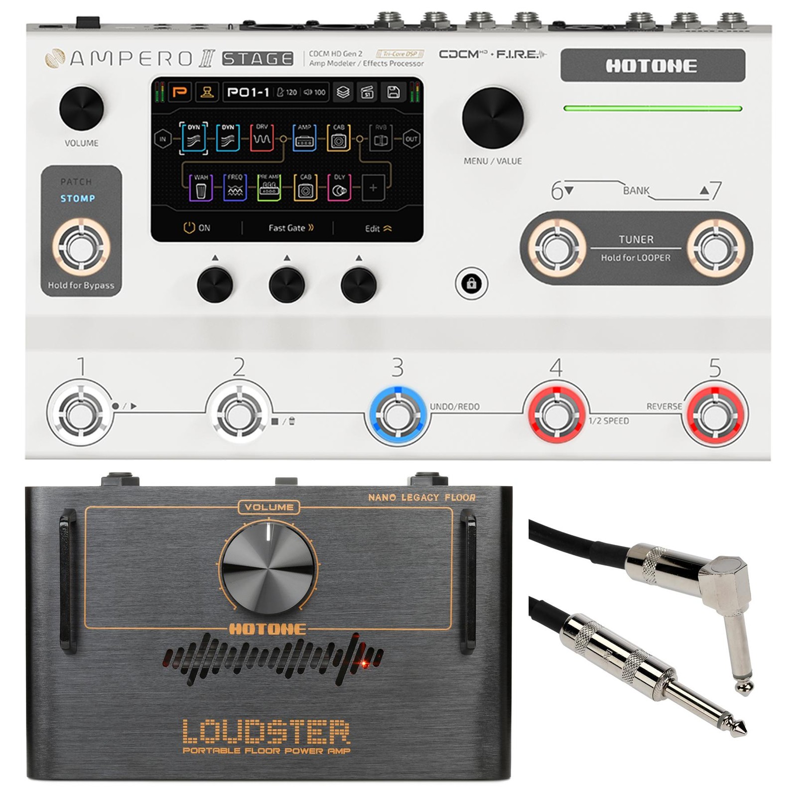 Hotone Ampero II Stage Amp Modeler/Effects Pedal and Power Amplifier Pedal