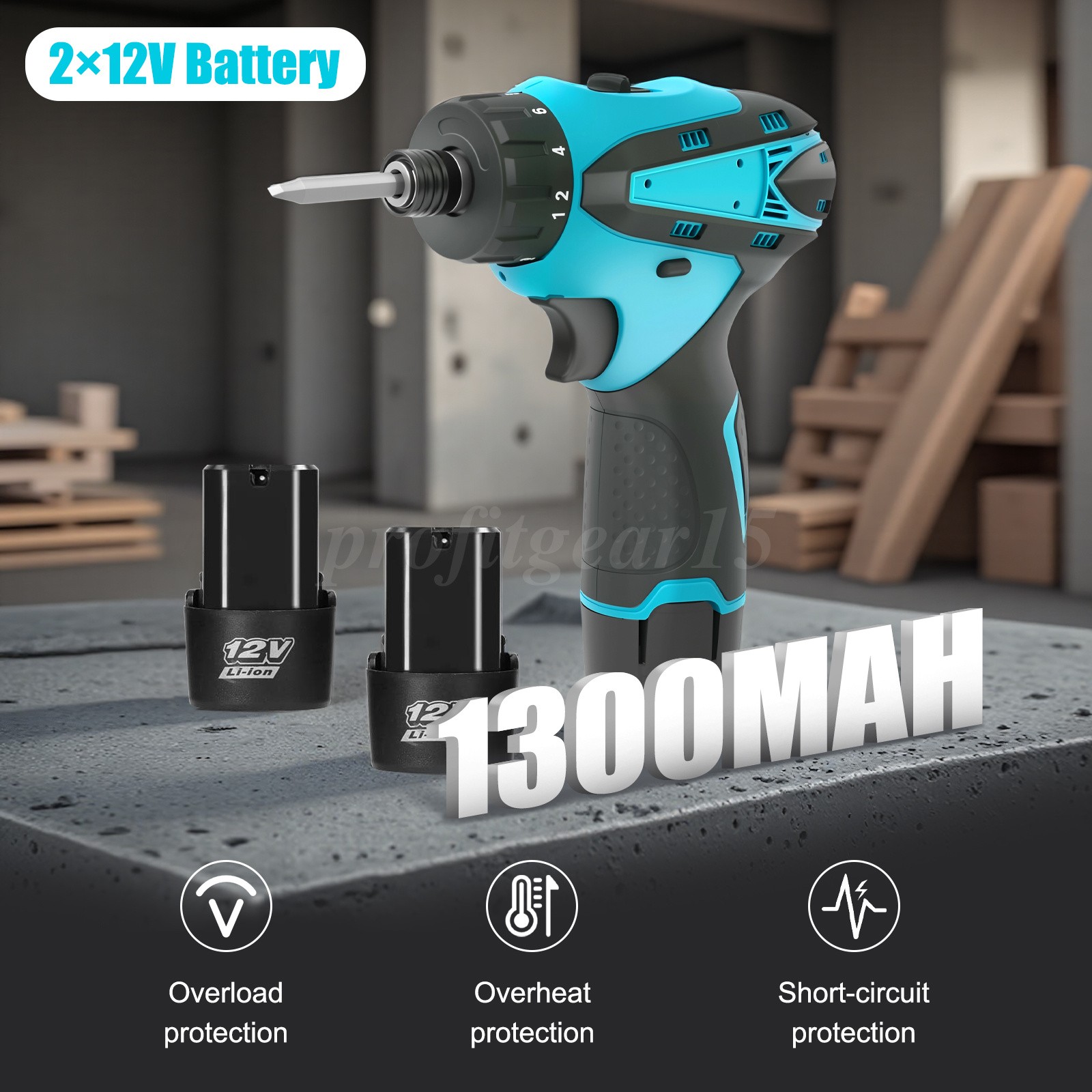12V Multi - function Screwdriver,180N.m Brushless Cordless Electric Hammer Drill