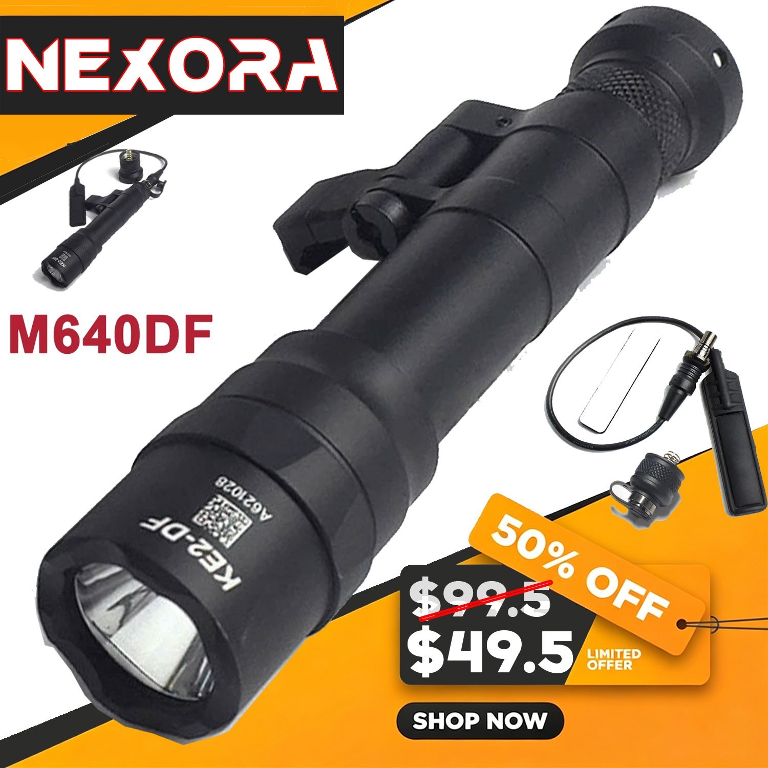 2026 NEW High Output M640DF LED Weapon Light 1200 Lumens Offset Side Flashlight