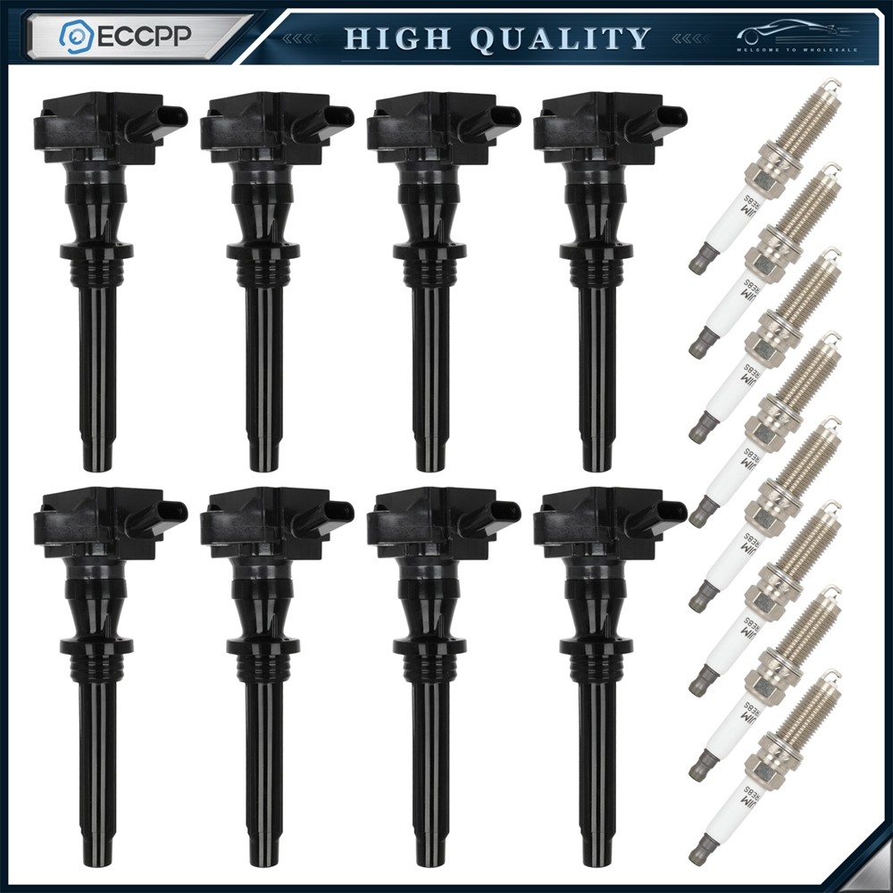 ECCPP 8 For 19-22 Jaguar F-Pace F-Type 5.0L V8 Ignition Coil & 8 Spark Plug
