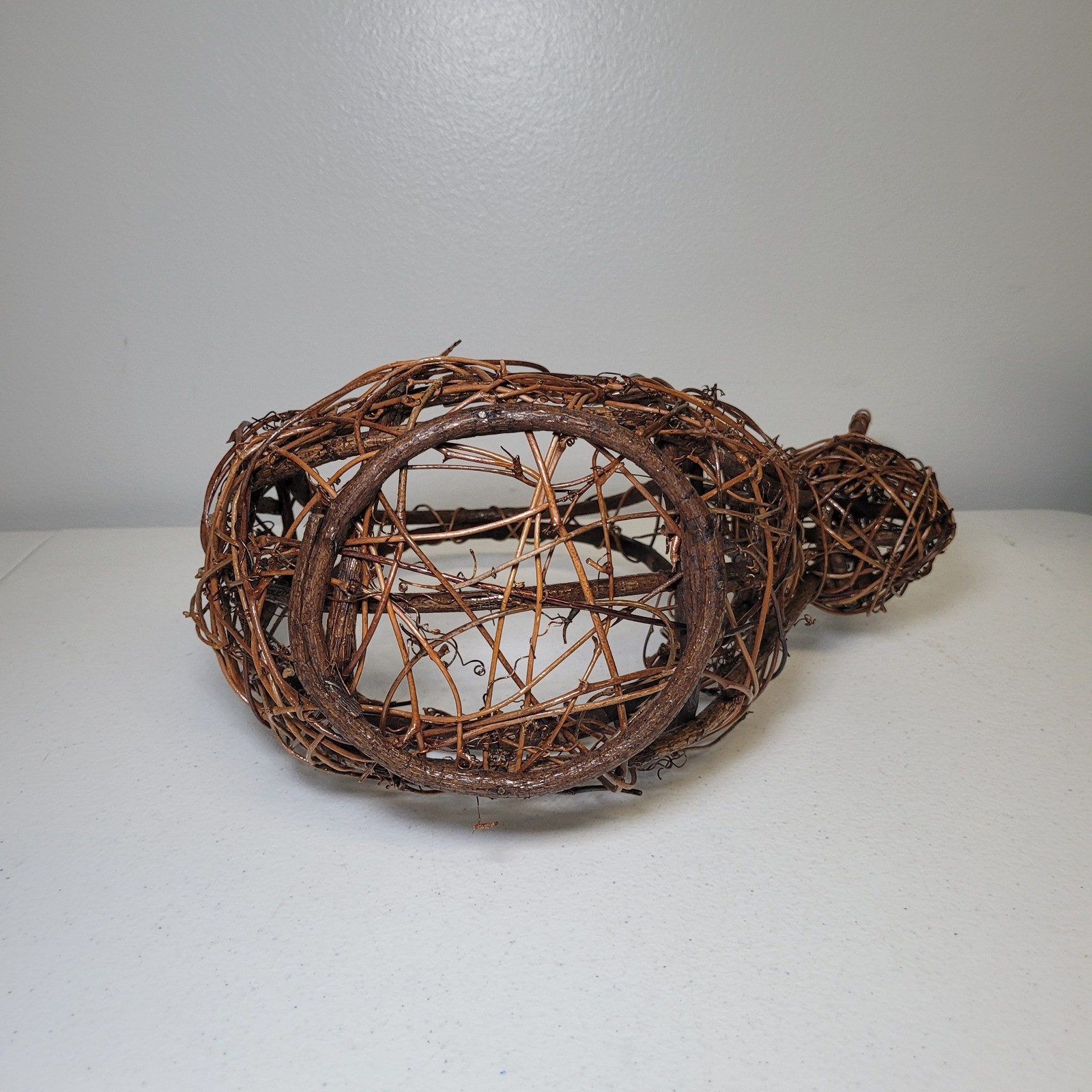 Rustic Bunny Rabbit Basket Egg Holder Grapevine Twig Easter Farmhouse Decor 10in