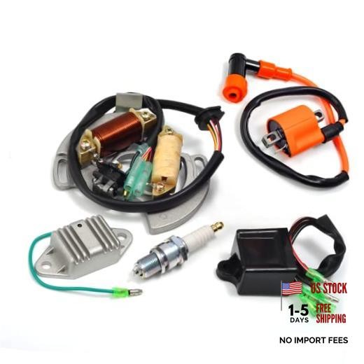 Ignition Coil Spark Plug CDI Regulator with Stator Compatible with Yamaha