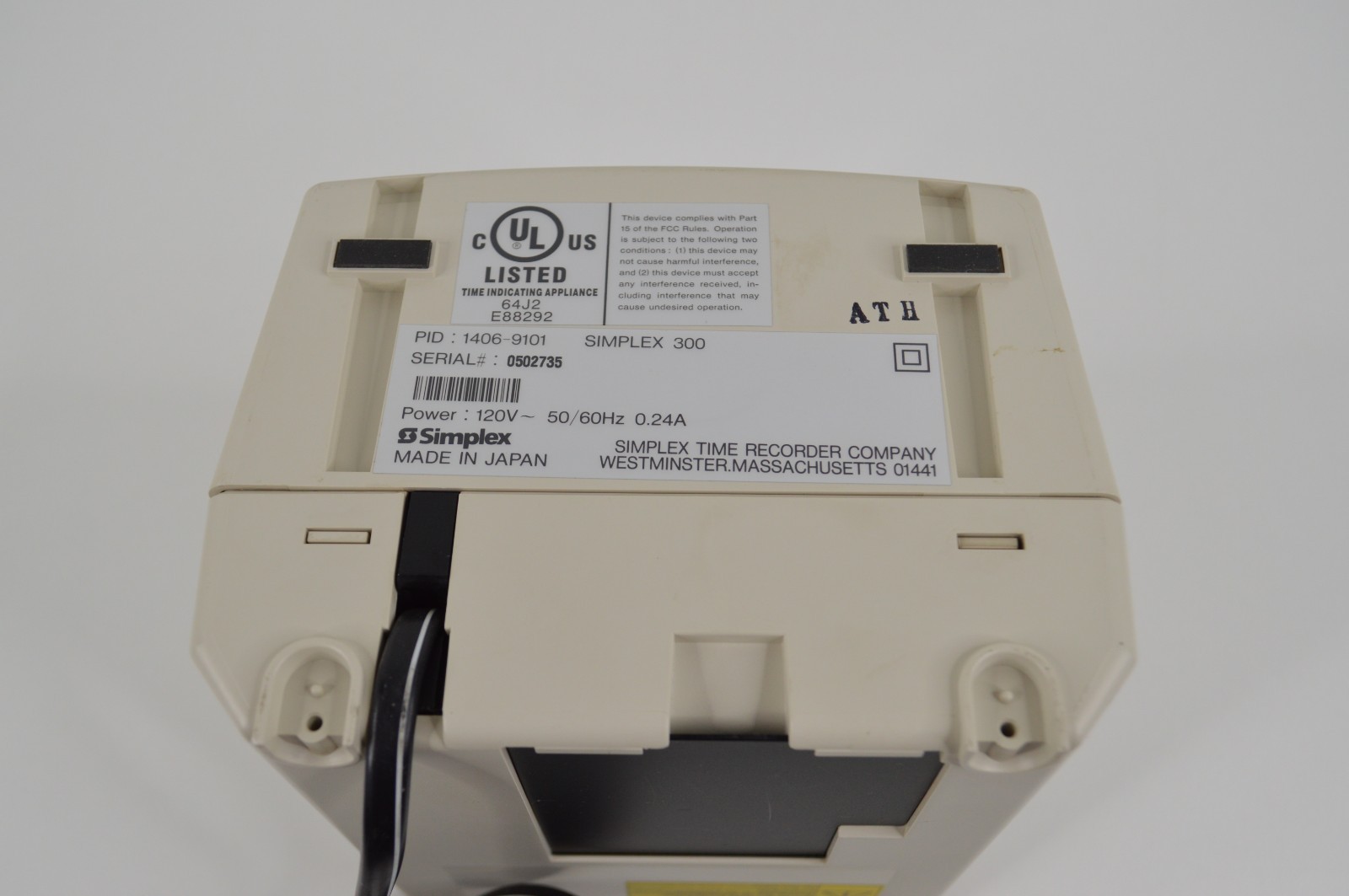 Simplex 300 Employee Time Recording Machine Clock POWERS ON