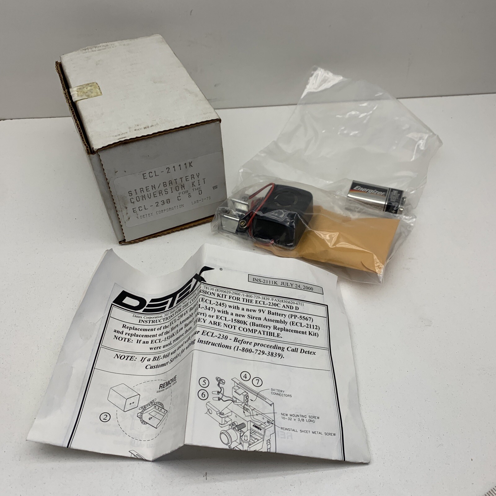 Detex ECL-2111K Siren/Battery Voltage Conversion Kit for ECL-230 C&D