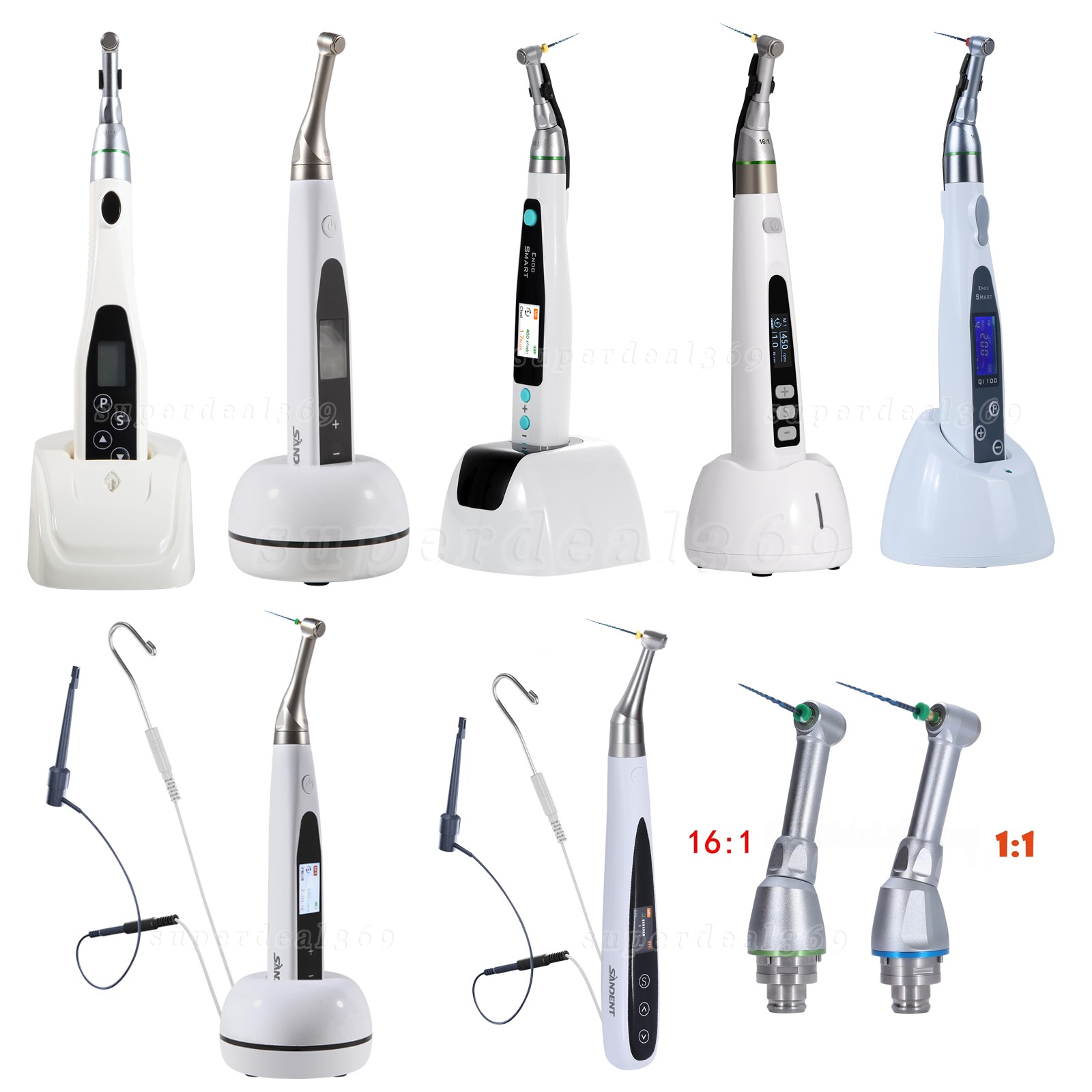 Dental Cordless Endo Motor LED 16:1 Root Canal Treatment / 1:1 16:1 Head