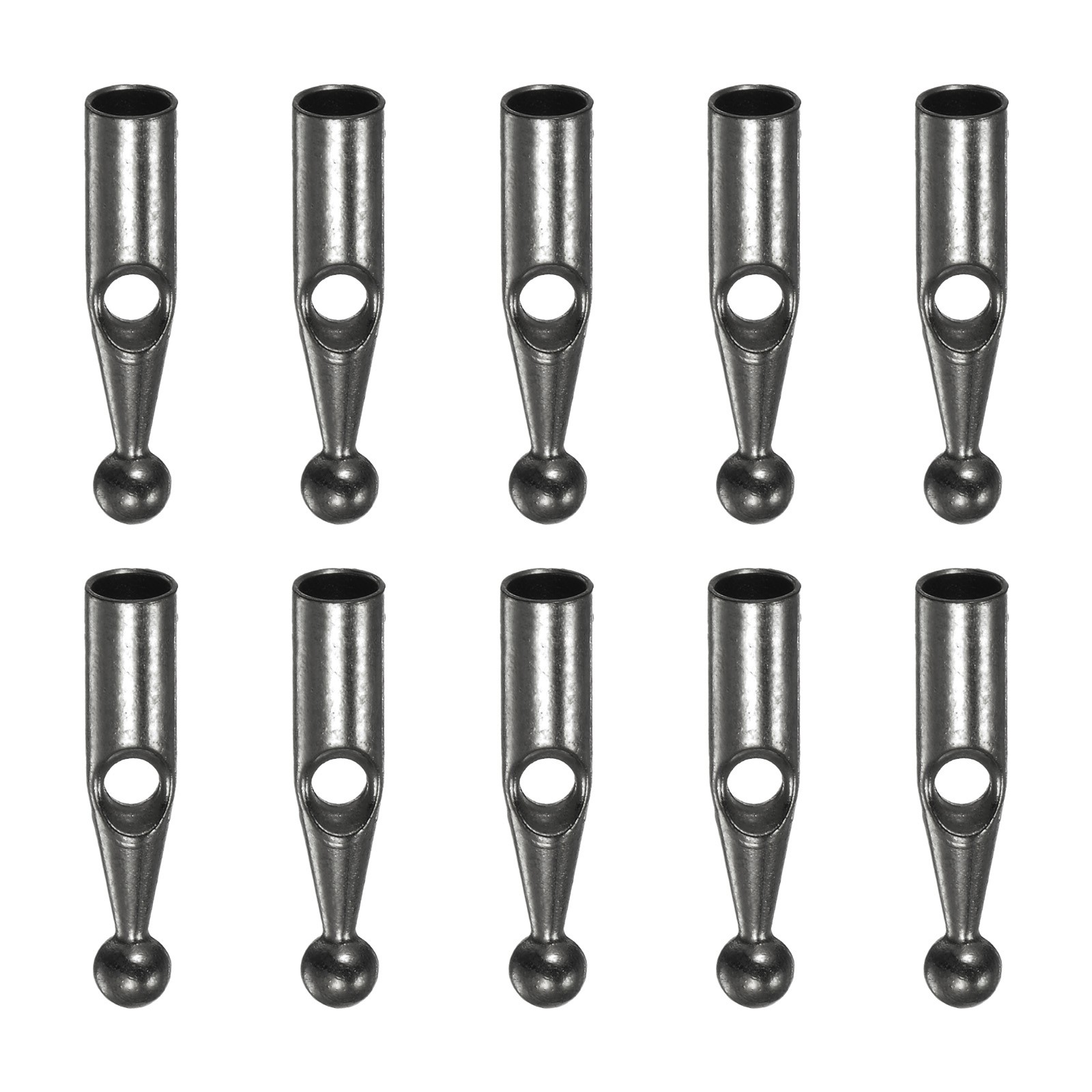 10pcs Umbrella Tail Beads Metal 3mm Dia for Straight Umbrella Cover Grey Black