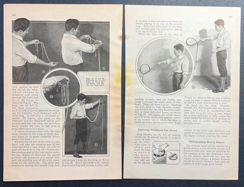 “Great Sport with a Whip” 1929 HowTo Make & Use PLANS TRICKS
