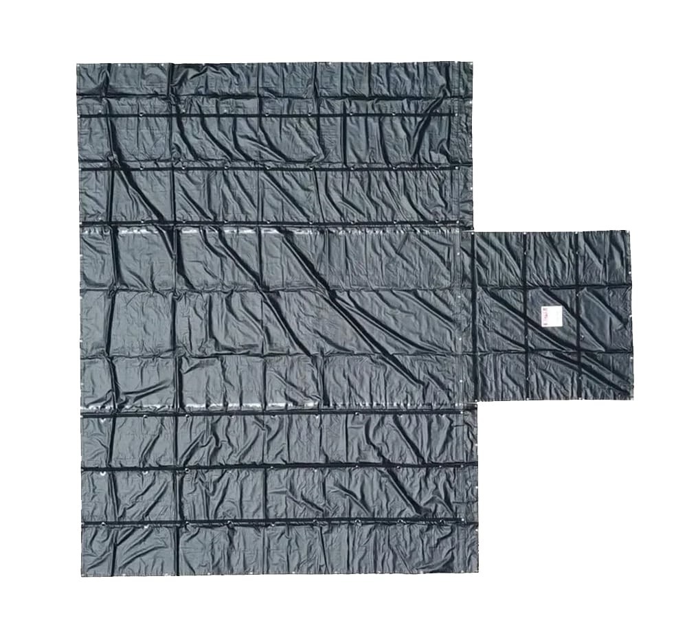Superlight 14oz Flatbed Trailer Lumber Steel Tarp 20x27 (6' Drop) - Black