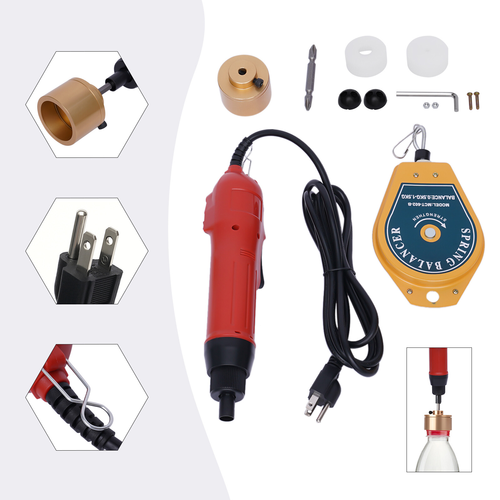 Handheld Electric Bottle Capping Machine Screw Bottle Capper Sealing Machine New