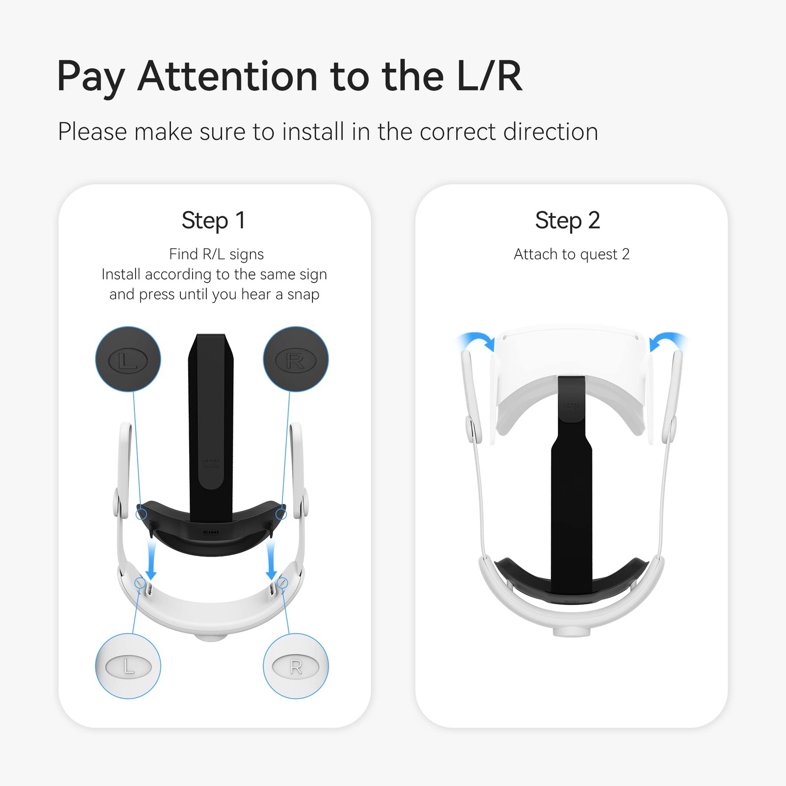 K2 Comfort Head Strap for Oculus/Meta Quest 2, Enhanced Support VR Accessory