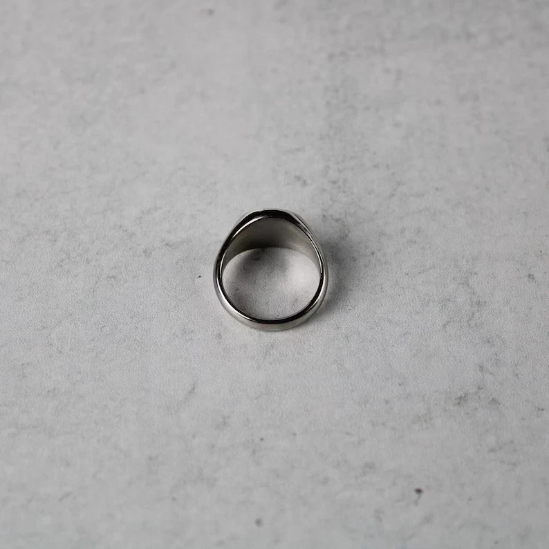 Signet Ring Solid 925 Sterling Silver rectangle silver ring geometric Ring All S