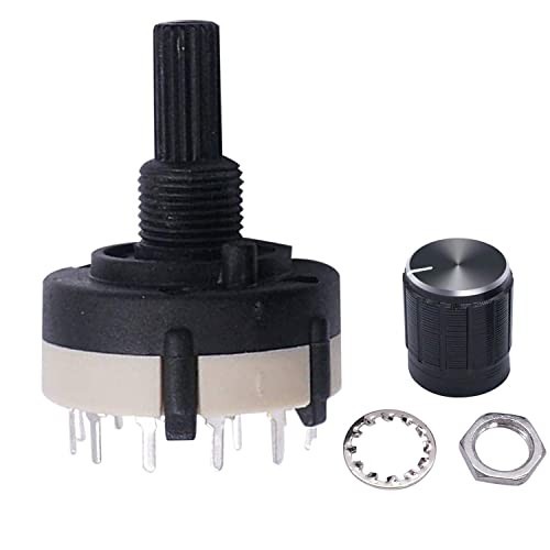 Rotary Switch 1 Pole 12 Position 1P12T Band Selector 3 Pack with Knobs