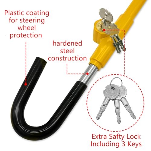 Car Steering Wheel to Brake Pedal Lock Auto Security Product Anti-Theft Yellow