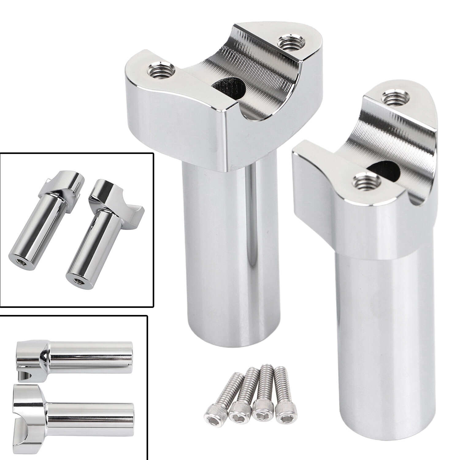 4" Chrome Handlebar Riser For Harley Dyna Road Glide Softail FXST Deluxe FLSTN