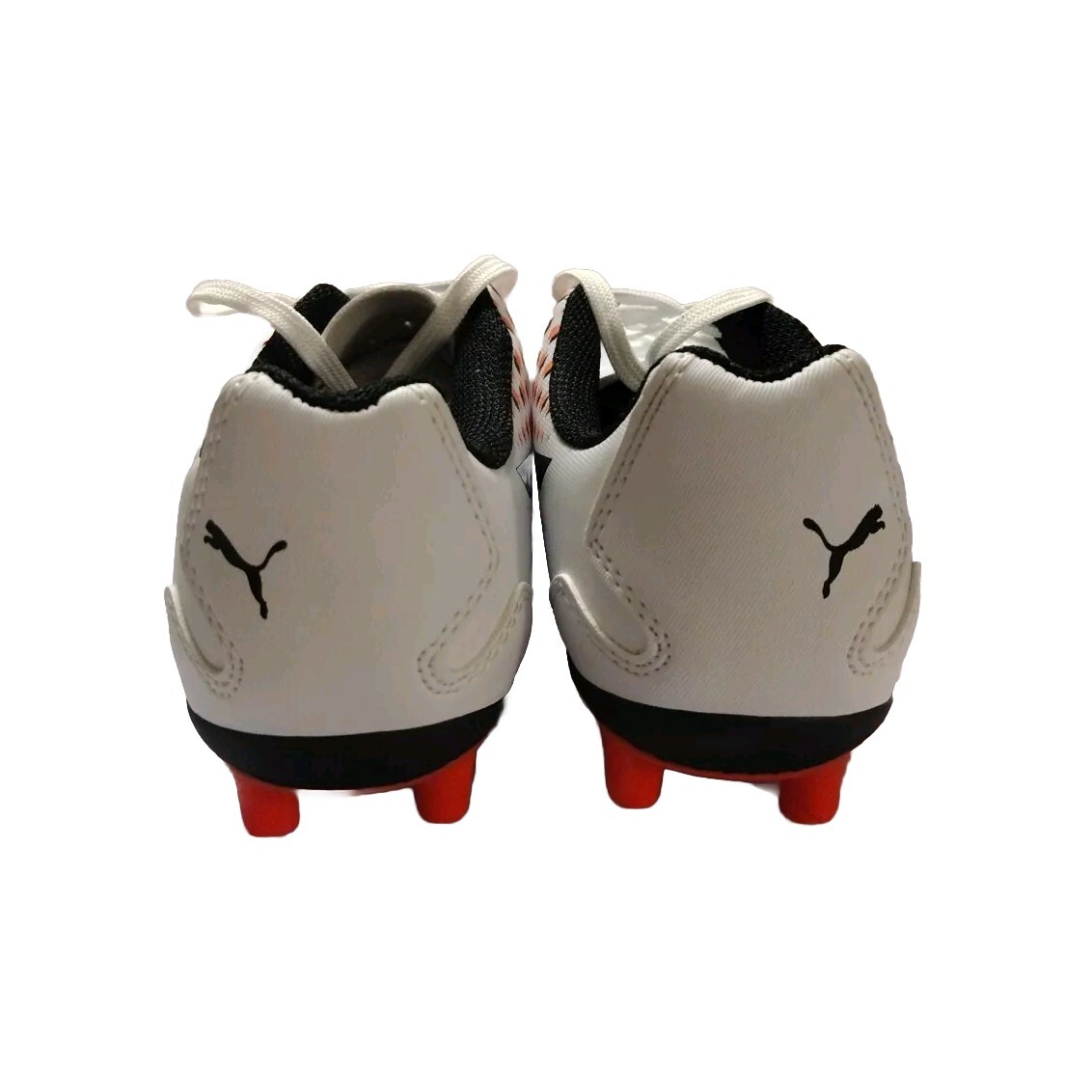 Puma Adreno III FG White-Black-Coral Junior / Kids Soccer Cleats Size 5C US