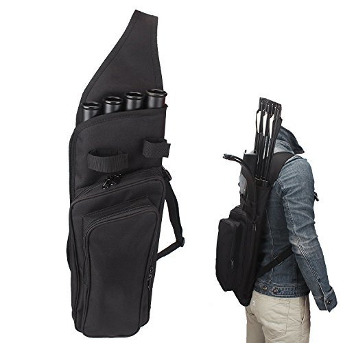 4-Tube Archery Arrow Quiver for Field Tips - Takedown Bow, Black