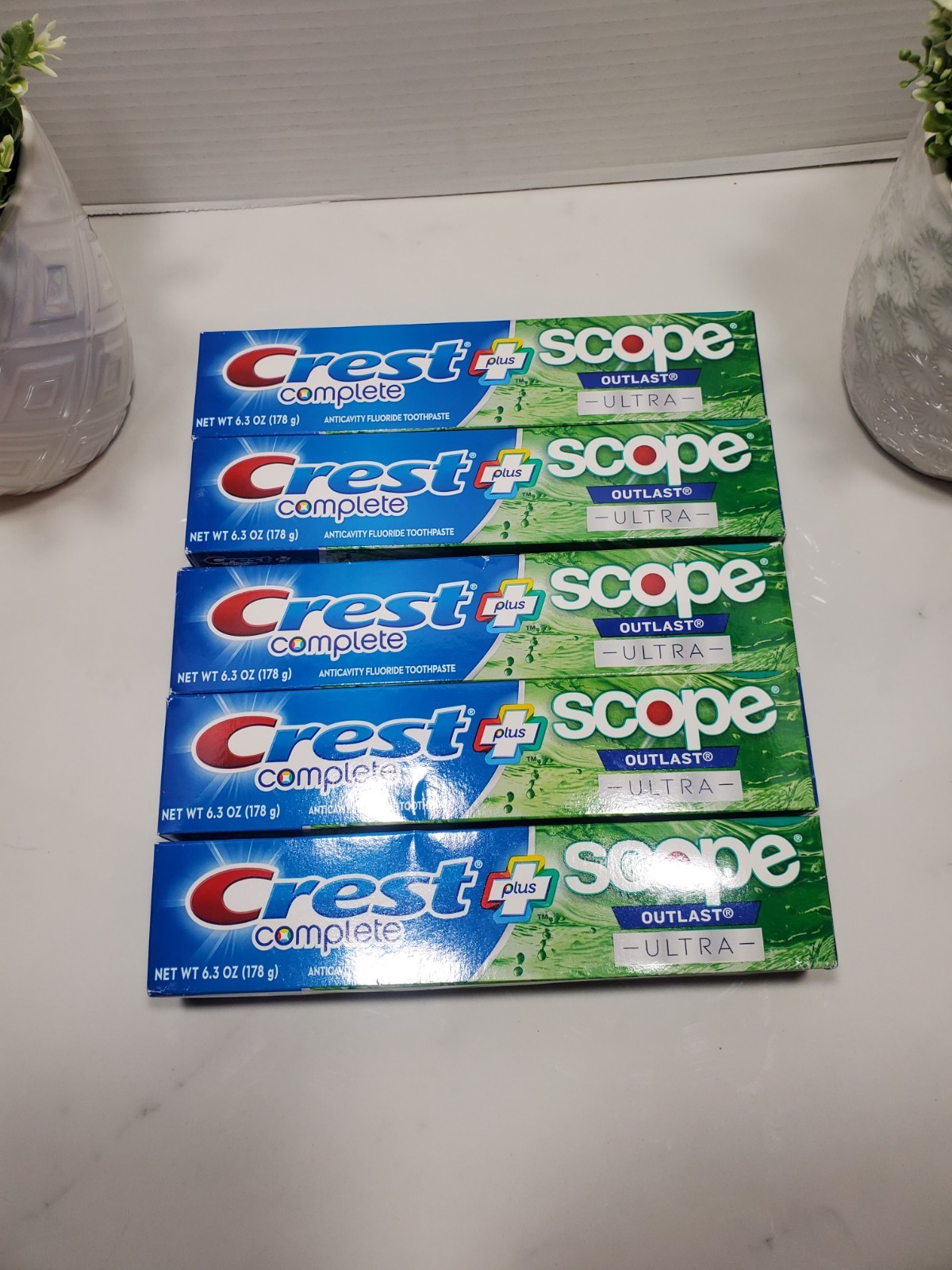 Crest Complete + Scope Outlast Ultra Toothpaste 6.3oz 🦷 5 Pack **Please Read **