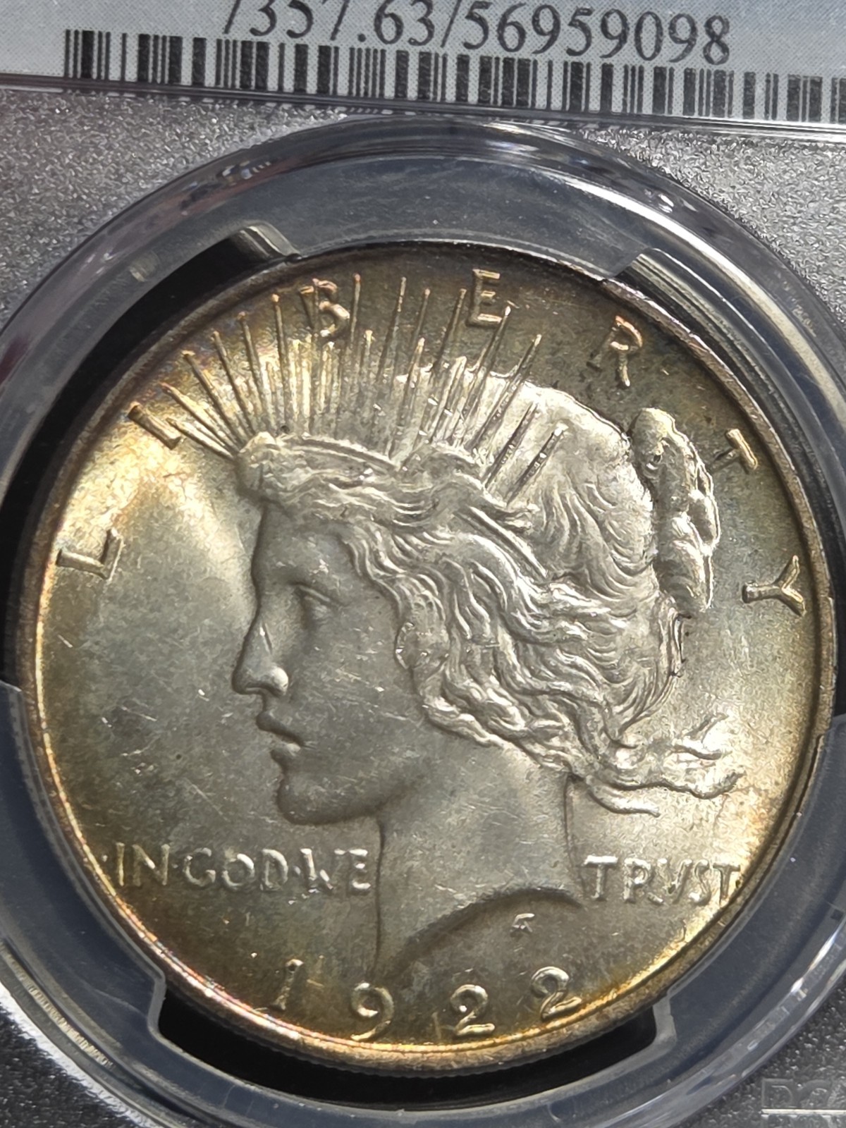 1922 $1 Peace Dollar PCGS MS63 Toned