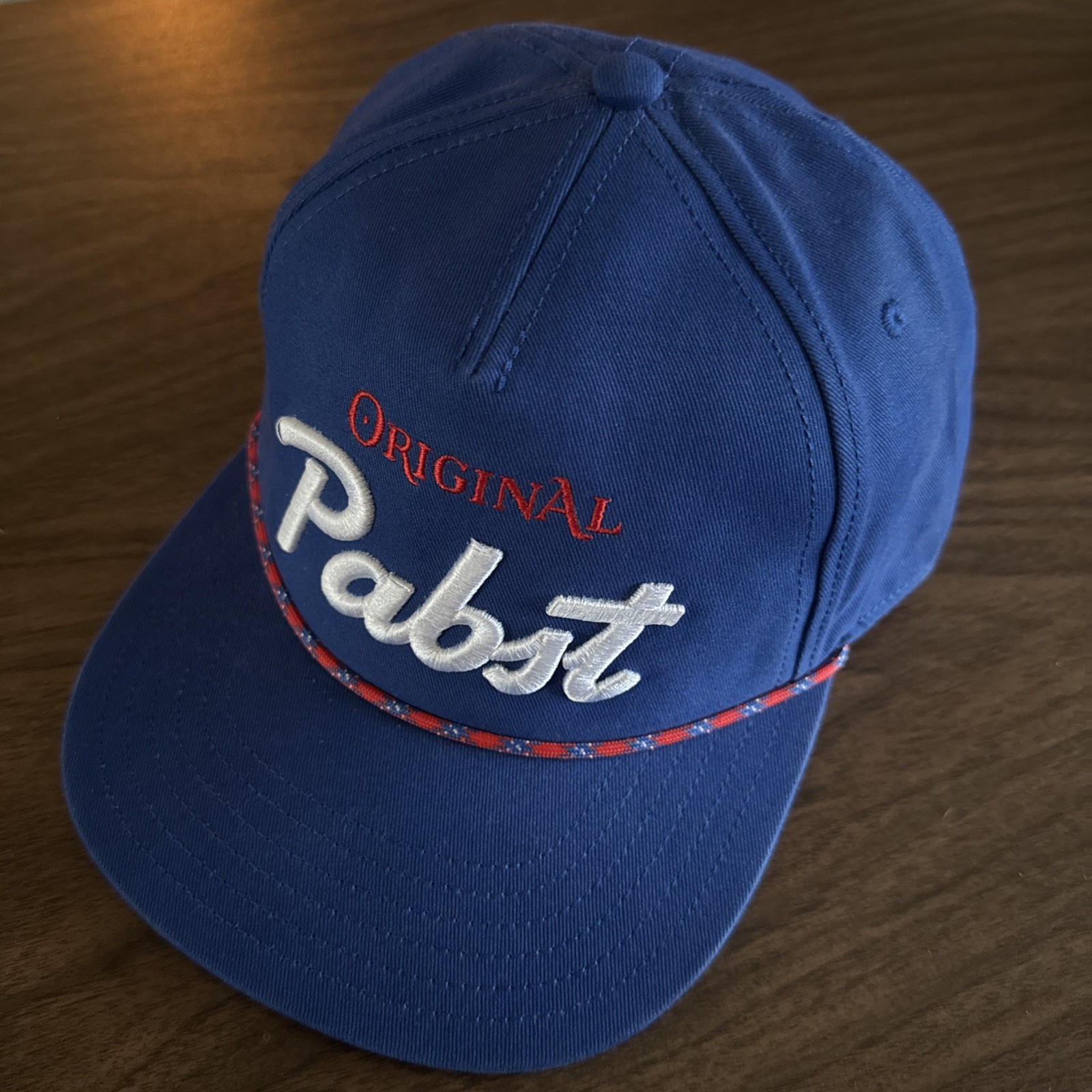 Pabst Blue Ribbon Original Flat Bill Adjustable Hat Blue, American Needle.
