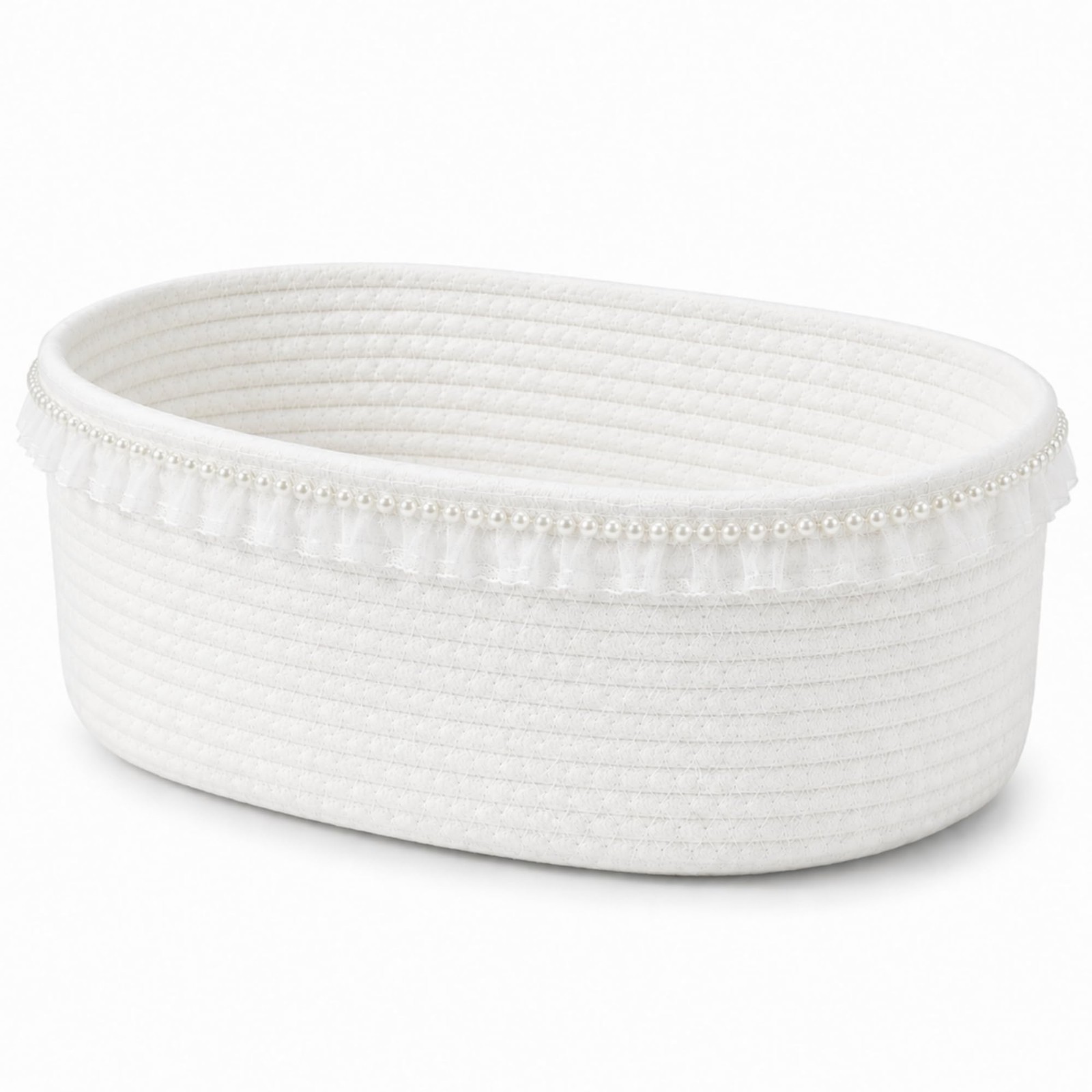 Elegant White Gift Basket for Gifts Empty, Woven Rope Gift Baskets with Chic ...